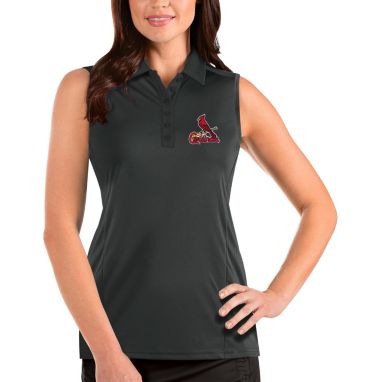 sorry, Antigua Women's St. Louis Cardinals Grey Tribute Sleeveless Polo is currently out of stock