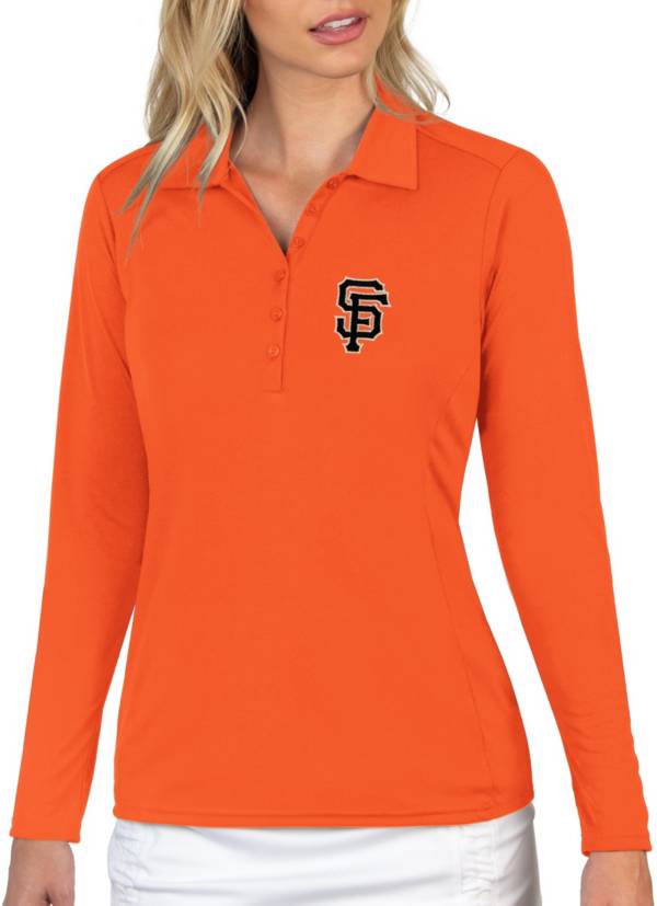 Cleveland Browns Antigua Women's Tribute Long Sleeve Polo - Charcoal