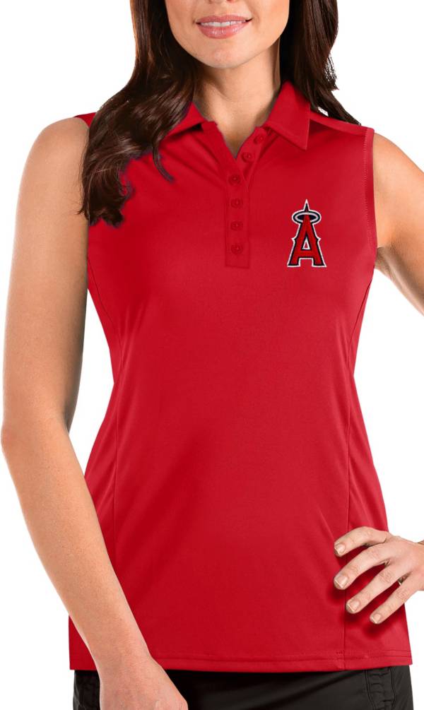 Antigua Women's Los Angeles Angels Red Tribute Sleeveless Polo