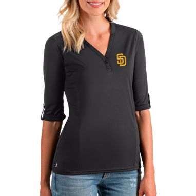 sorry, Antigua Women's San Diego Padres Grey Accolade Three-Quarter Sleeve Polo is currently out of stock