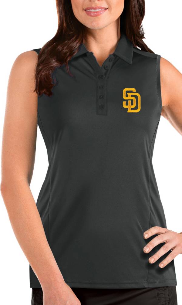 Antigua Women's San Diego Padres Grey Tribute Sleeveless Polo product image