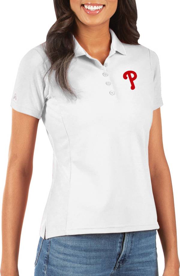 Antigua Women's Philadelphia Phillies White Legacy Pique Polo product image