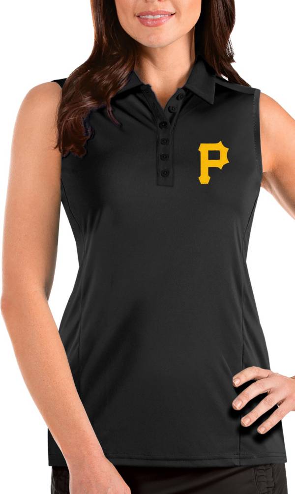 Antigua Women's Pittsburgh Pirates Black Tribute Sleeveless Polo product image
