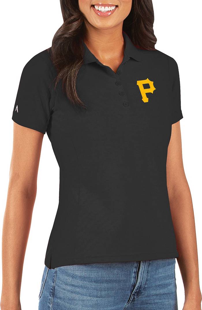 Antigua Women's Pittsburgh Pirates Black Legacy Pique Polo