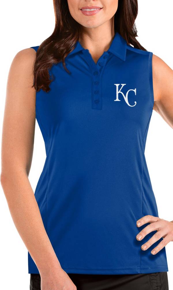 Antigua Women's Kansas City Royals Blue Tribute Sleeveless Polo