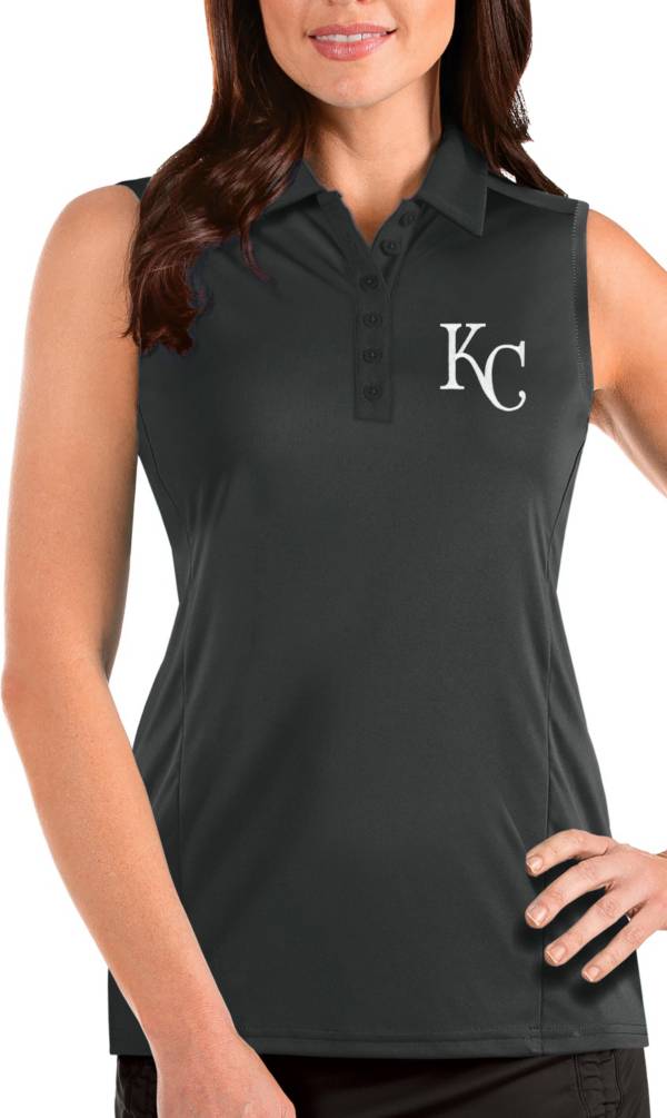Antigua Women's Kansas City Royals Grey Tribute Sleeveless Polo product image