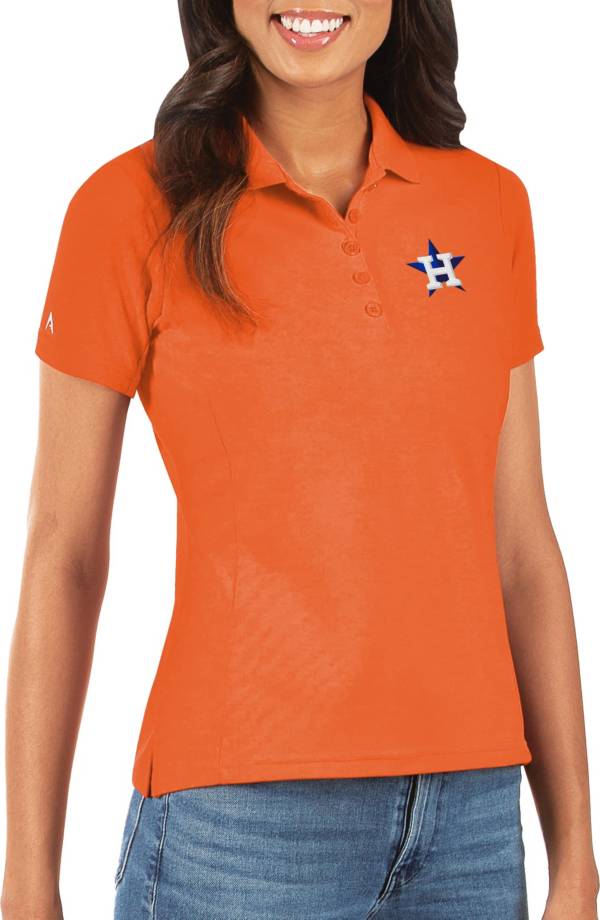 Antigua Women's Houston Astros Orange Legacy Pique Polo