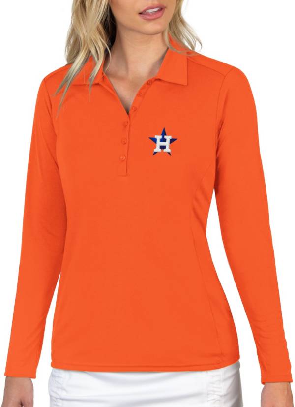 Antigua Women's Houston Astros Orange Tribute Long Sleeve Performance Polo product image