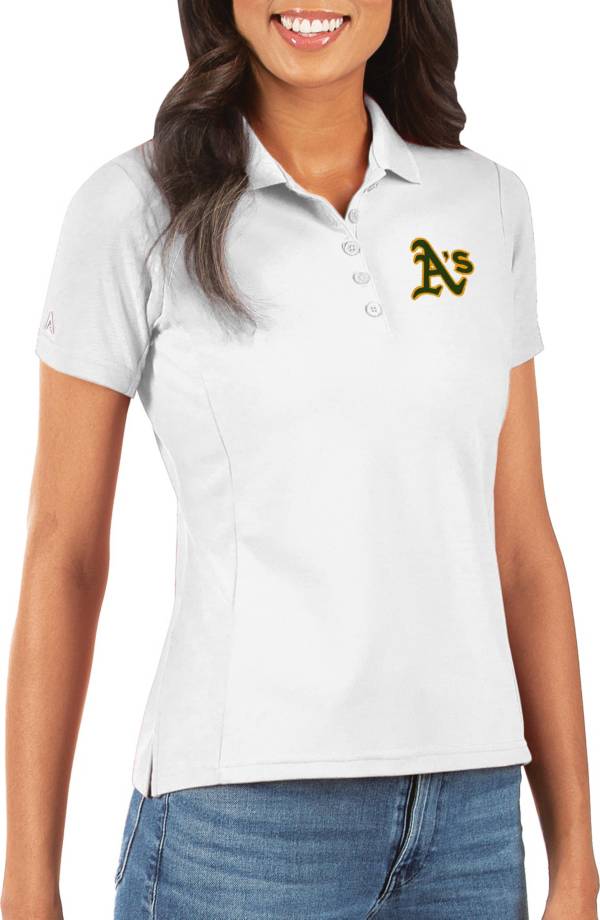 Antigua Women's Oakland Athletics White Legacy Pique Polo product image