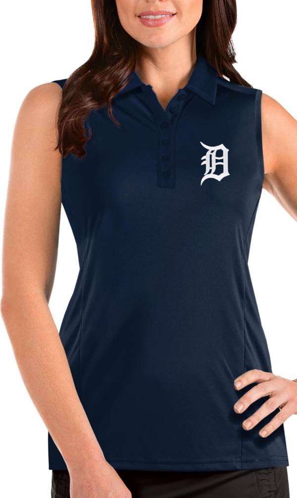 Antigua Women's Detroit Tigers Navy Tribute Sleeveless Polo product image