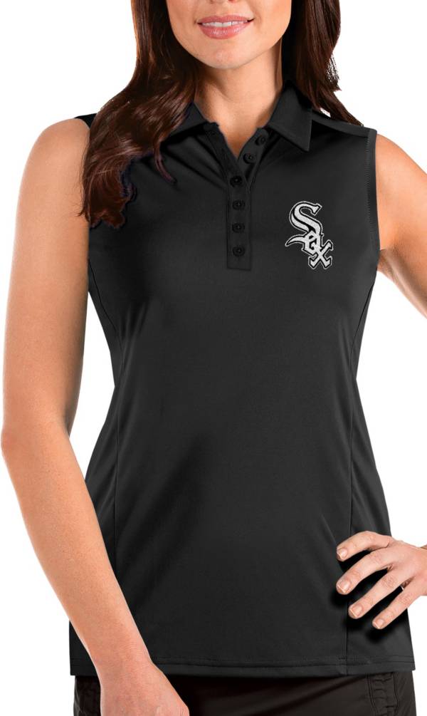 Antigua Women's Chicago White Sox Black Tribute Sleeveless Polo product image