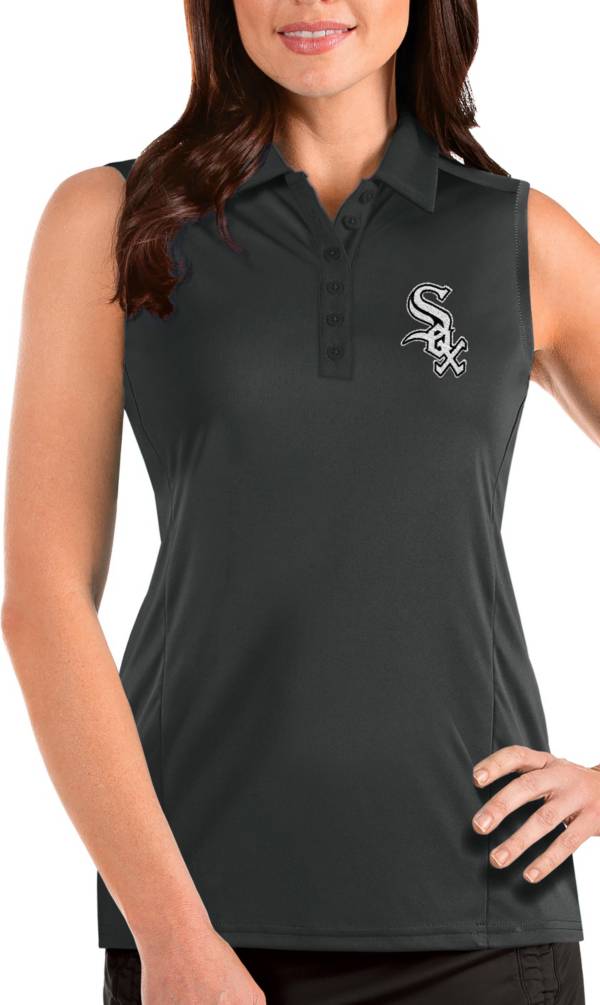 Antigua Women's Chicago White Sox Grey Tribute Sleeveless Polo product image