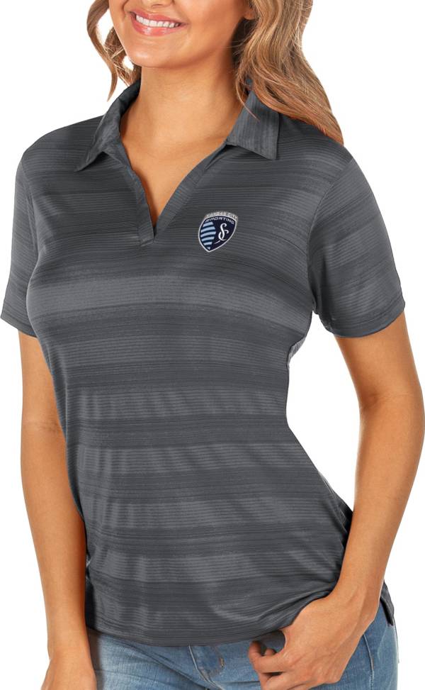 Antigua Women's Sporting Kansas City Grey Compass Polo product image