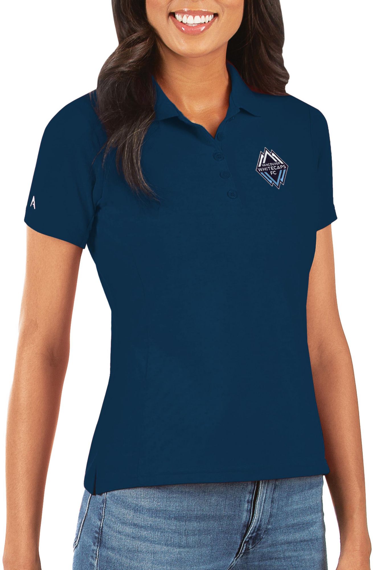 Antigua Women's Vancouver Whitecaps Navy Legacy Pique Polo