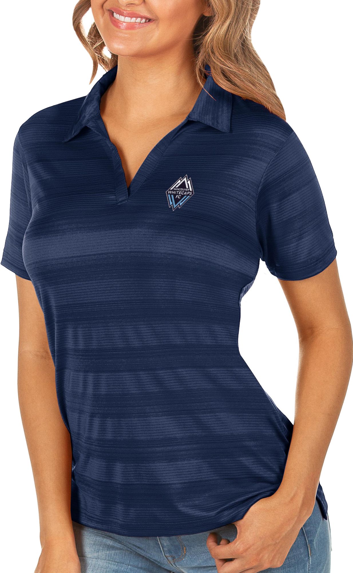 Antigua Women's Vancouver Whitecaps Navy Compass Polo