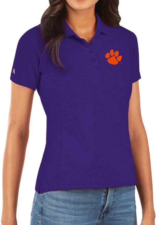 Antigua Women's Clemson Tigers Purple Legacy Pique Polo