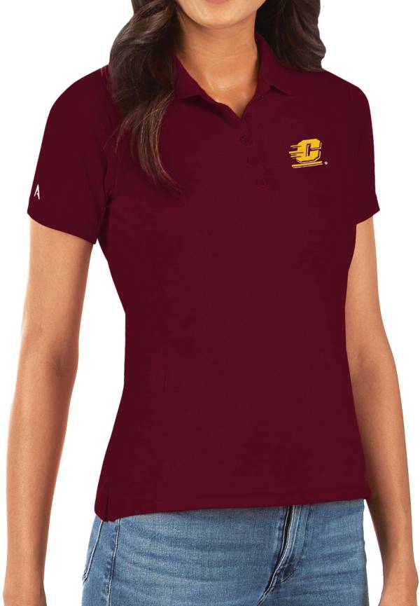 Antigua Women's Central Michigan Chippewas Maroon Legacy Pique Polo