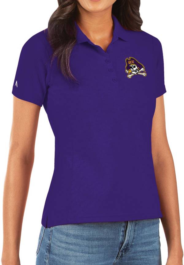 Antigua Women's East Carolina Pirates Purple Legacy Pique Polo