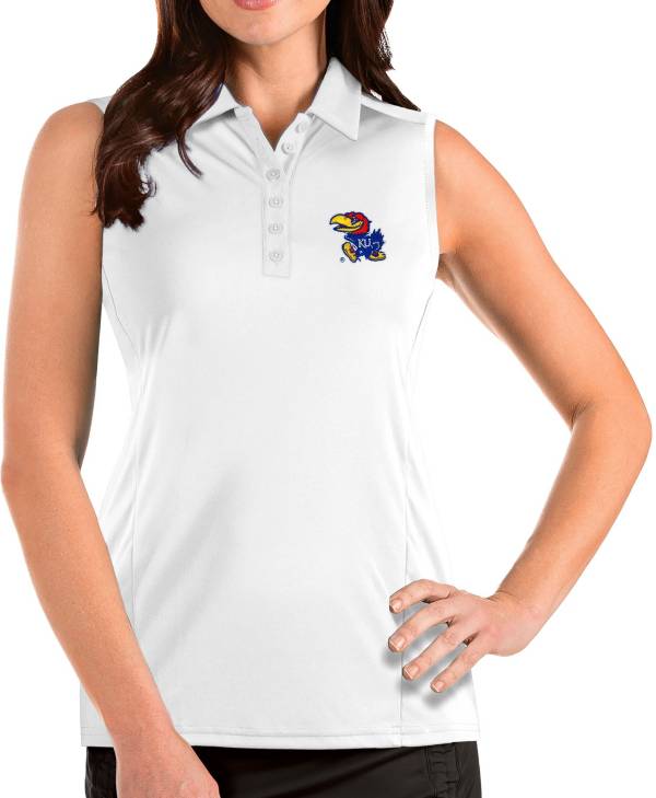 Antigua Women's Kansas Jayhawks Tribute Sleeveless Tank White Top product image