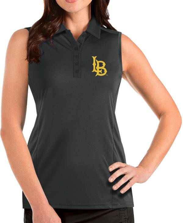 Antigua Long Beach State 49ers Women's Charcoal Tribute Sleeveless Polo Size: Small