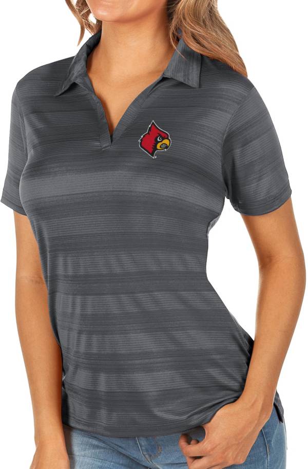 Antigua Women's Louisville Cardinals Grey Compass Polo product image