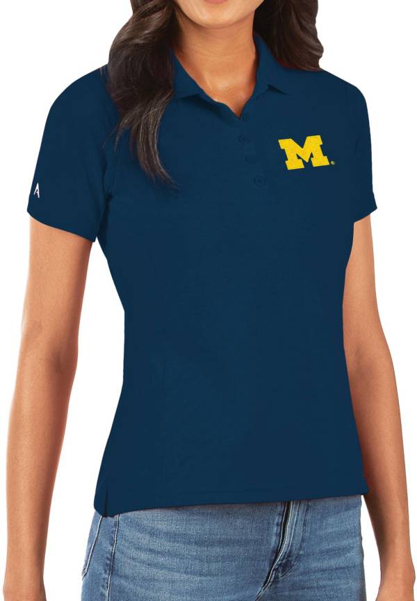 Antigua Women's Michigan Wolverines Blue Legacy Pique Polo product image