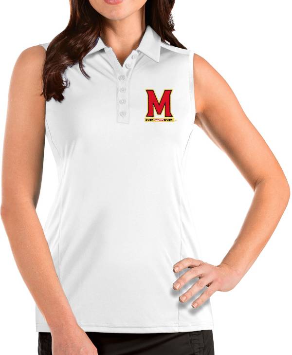 Antigua Women's Maryland Terrapins Tribute Sleeveless Tank White Top product image