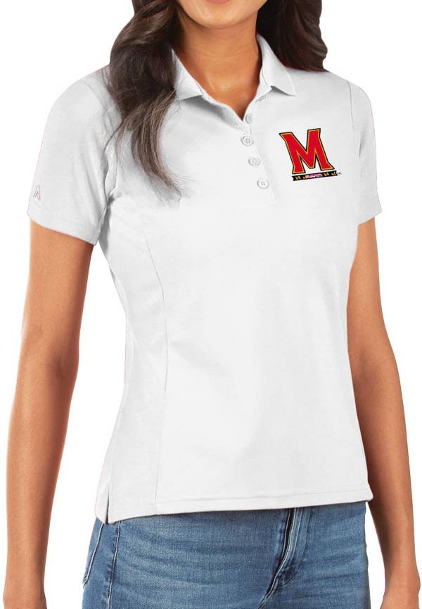 Antigua Women's Maryland Terrapins Legacy Pique White Polo product image