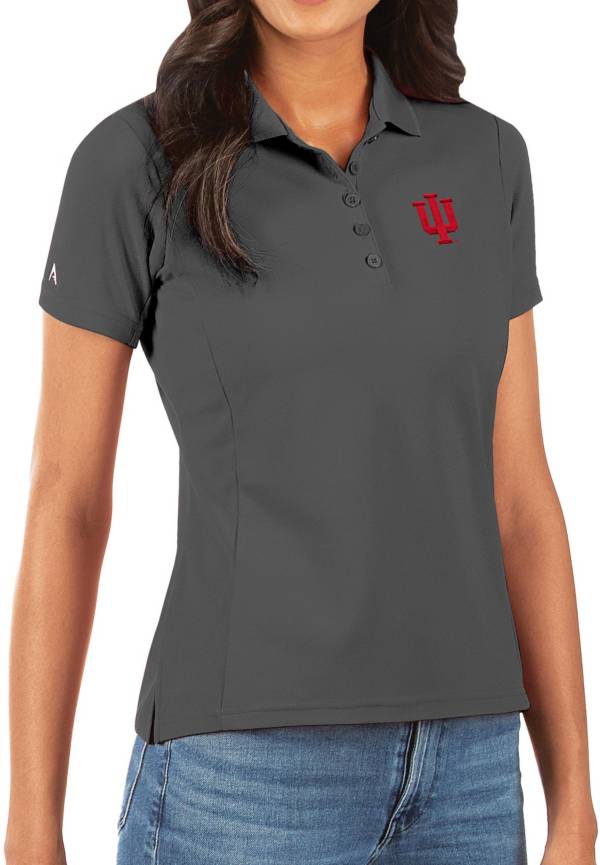 Antigua Women's Indiana Hoosiers Grey Legacy Pique Polo product image
