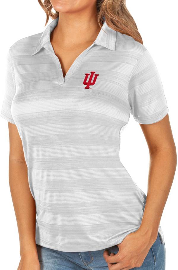Antigua Women's Indiana Hoosiers White Compass Polo product image