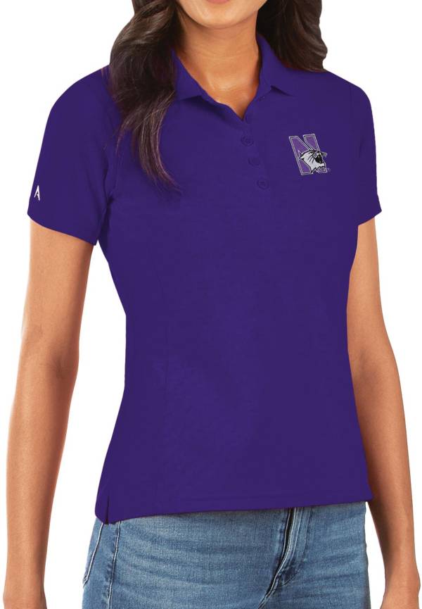 Antigua Women's Northwestern Wildcats Purple Legacy Pique Polo Golf