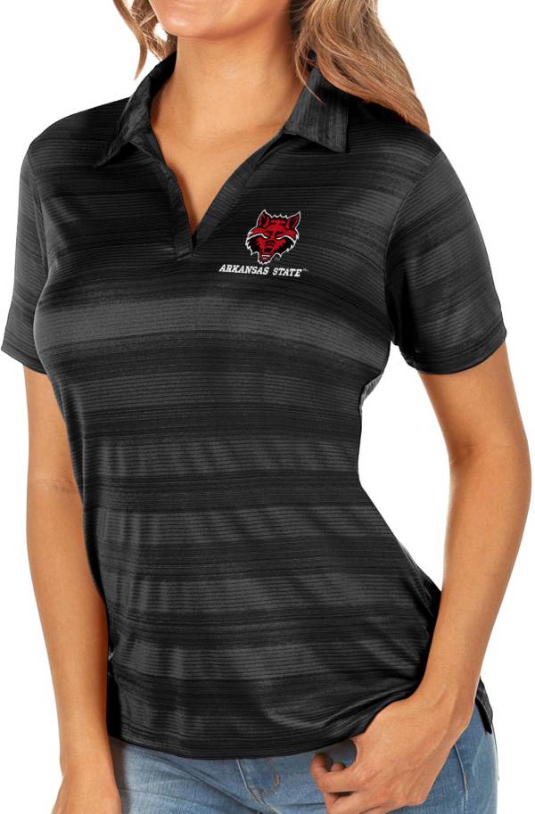 Antigua Women's Arkansas State Red Wolves Black Compass Polo product image