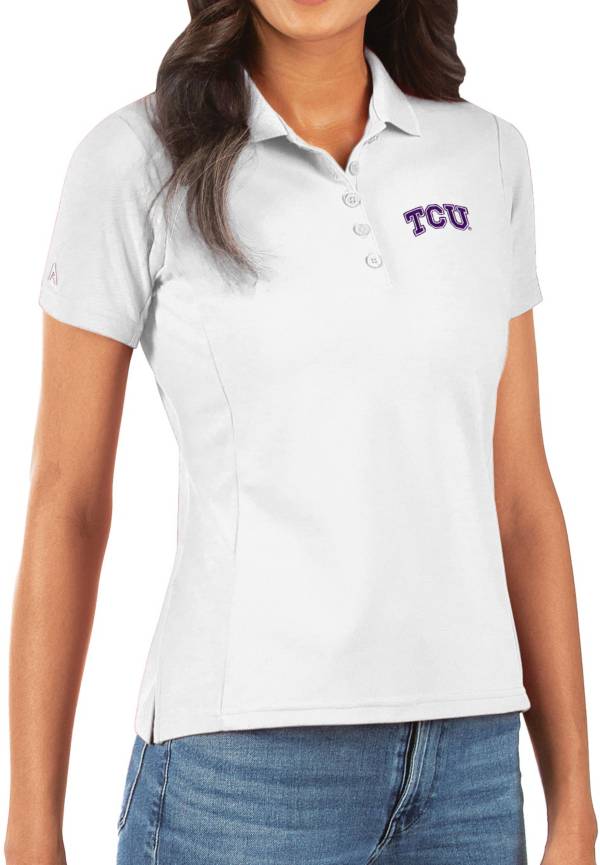Antigua Women's TCU Horned Frogs Legacy Pique White Polo product image