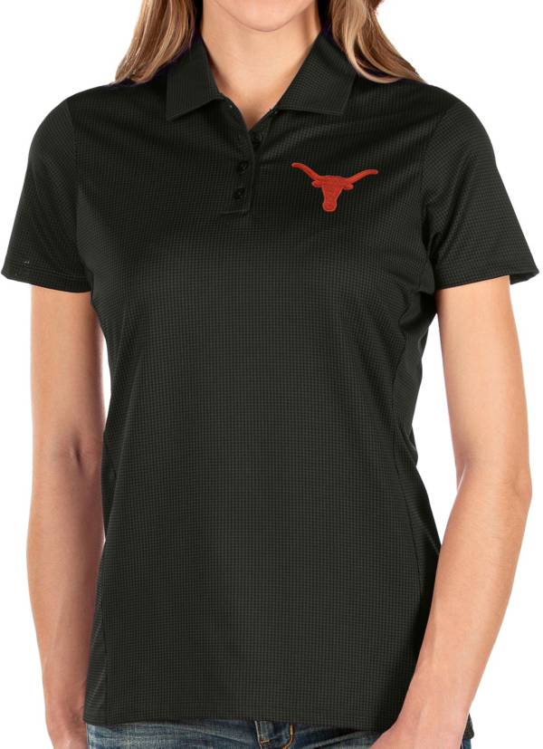 Antigua Women's Texas Longhorns Balance Black Polo