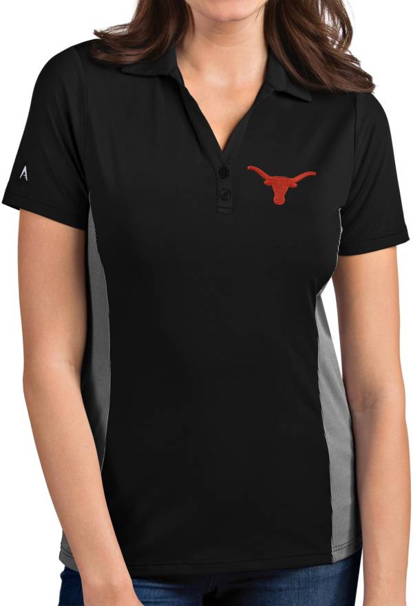 Antigua Women's Texas Longhorns Venture Black Polo