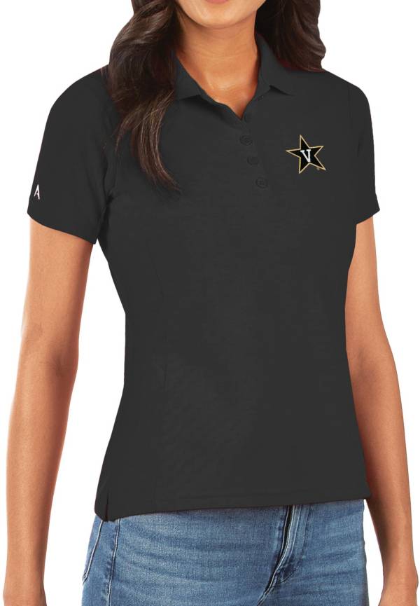 Antigua Women's Vanderbilt Commodores Legacy Pique Black Polo