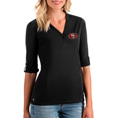 sorry, Antigua Women's San Francisco 49ers Accolade Black Three-Quarter Sleeve Polo is currently out of stock