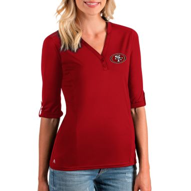 sorry, Antigua Women's San Francisco 49ers Accolade Red Three-Quarter Sleeve Polo is currently out of stock
