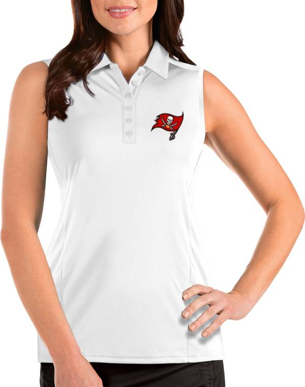 Antigua Women's Tampa Bay Buccaneers Tribute Sleeveless White Performance Polo product image