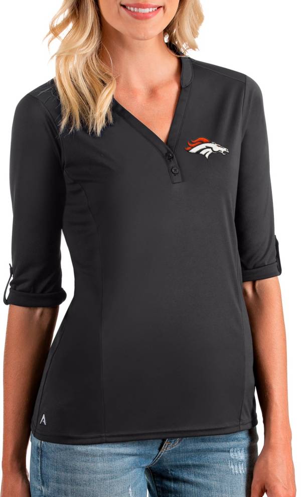 Antigua Women's Denver Broncos Accolade Smoke Three-Quarter Sleeve Polo product image