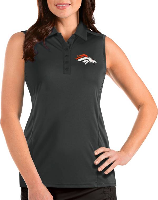 Antigua Women's Denver Broncos Tribute Sleeveless Grey Performance Polo product image