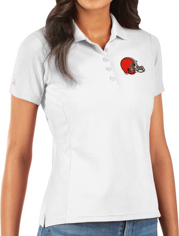 Antigua Women's Cleveland Browns White Legacy Pique Polo product image