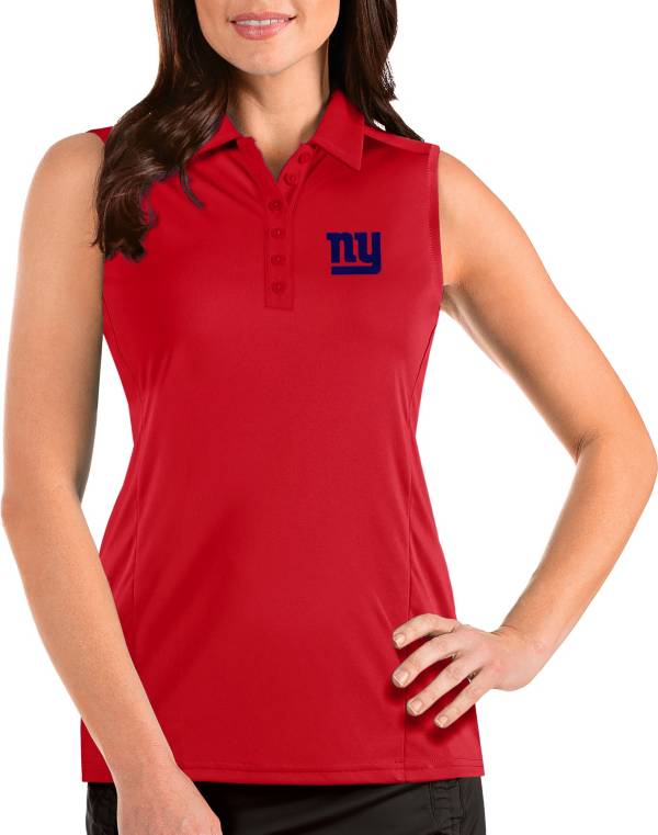 Antigua Women's New York Giants Tribute Sleeveless Red Performance Polo