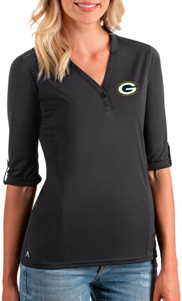 Antigua Women's Green Bay Packers Accolade Smoke Three-Quarter Sleeve Polo product image
