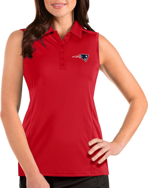 Antigua Women's New England Patriots Tribute Sleeveless Red Performance Polo