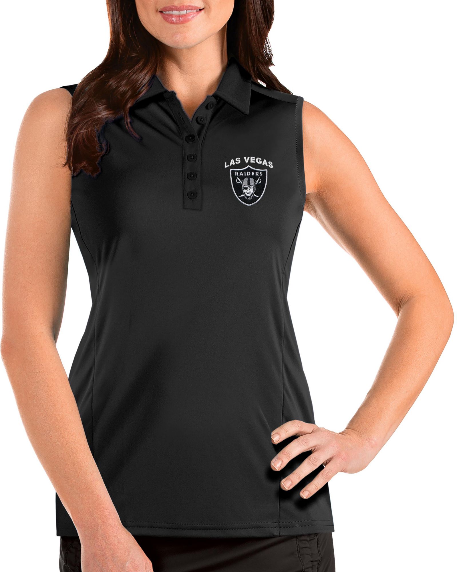 Antigua Women's Las Vegas Raiders Sleeveless Performance Polo