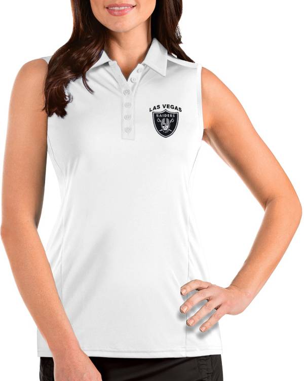 Antigua Women's Las Vegas Raiders Sleeveless White Performance Polo product image