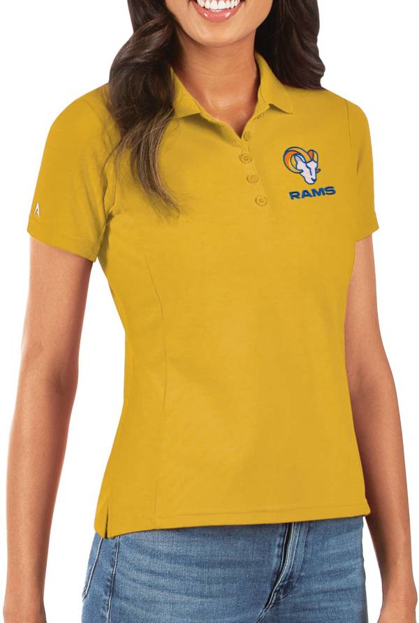 Antigua Women's Los Angeles Rams Gold Pique Xtra-Lite Polo product image