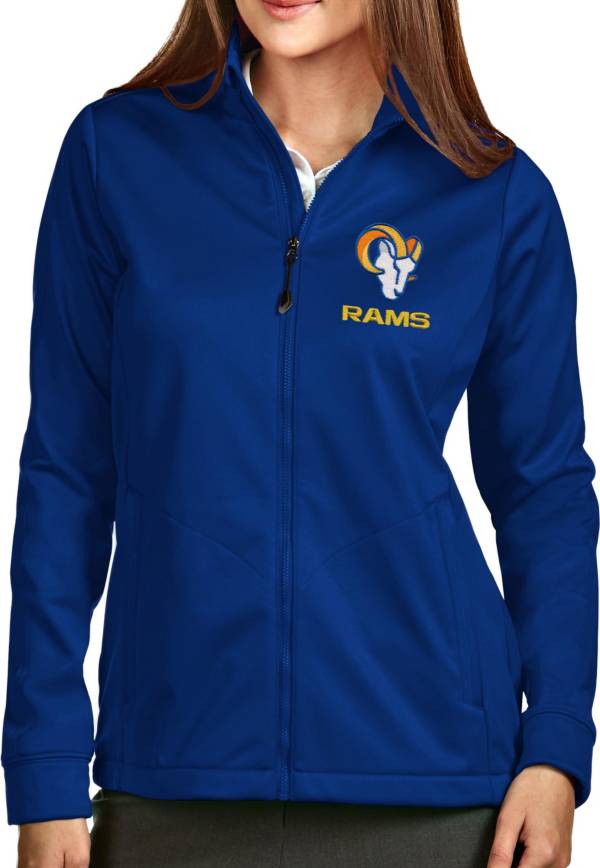 Antigua Women's Los Angeles Rams Royal Full-Zip Golf Jacket