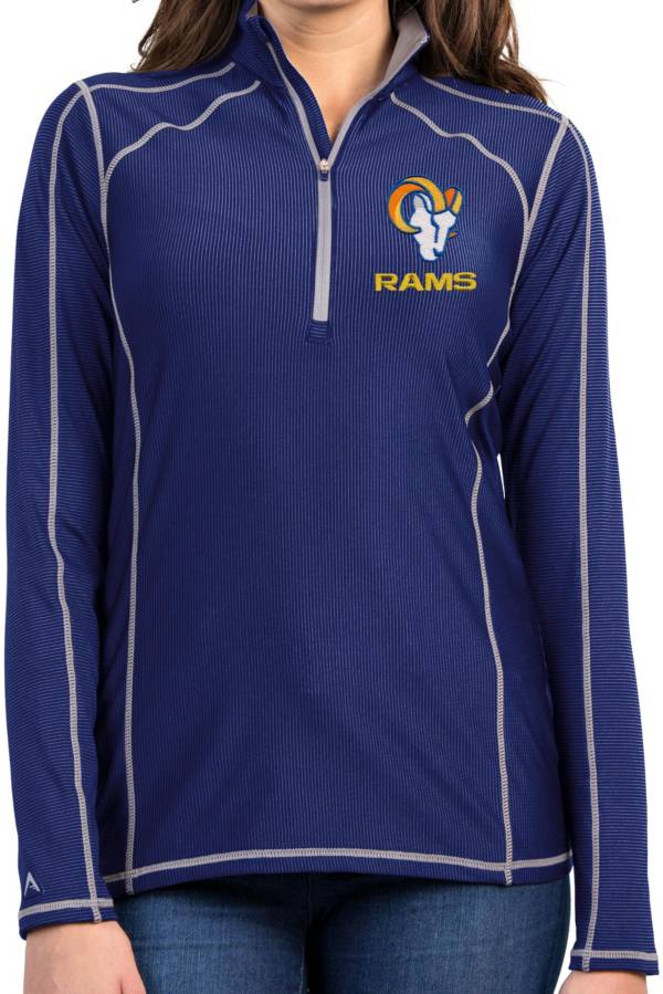 Antigua Women's Los Angeles Rams Royal Tempo Half-Zip Pullover Shirt